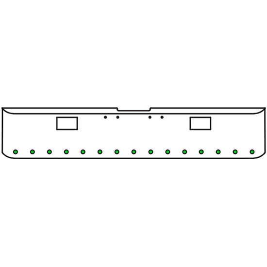 18 Inch 7 Gauge Chrome-Plated Steel Chrome Texas Square Bumper Kit With 15 Round Dual Revolution Marker Light Amber To Green For Freightliner Fl120/Fl132 2000-2002
