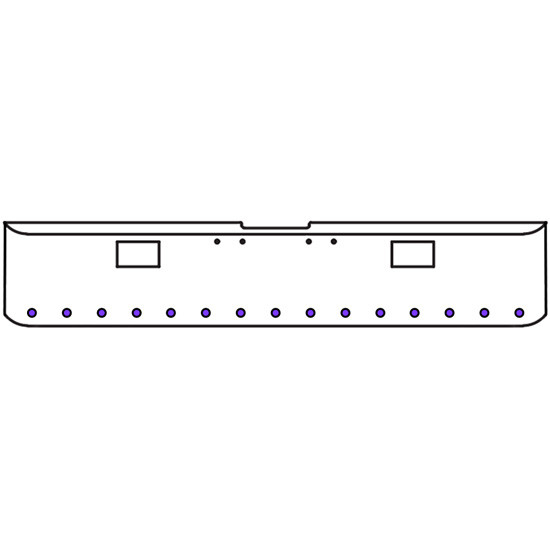 18 Inch 7 Gauge Chrome-Plated Steel Chrome Texas Square Bumper Kit With 15 Round Dual Revolution Marker Light Amber To Purple For Freightliner Fl120/Fl132 2000-2002