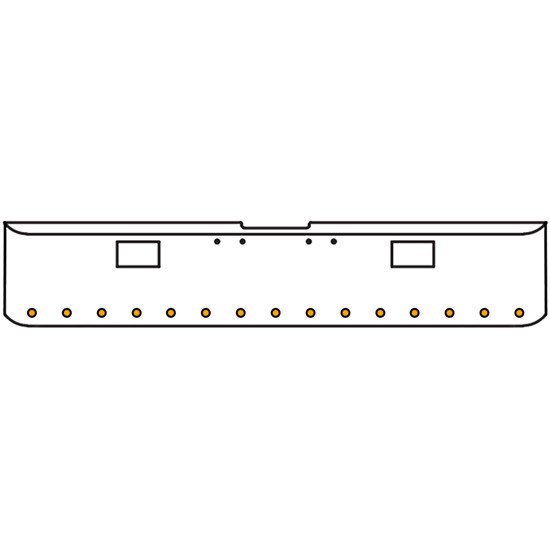 18 Inch 7 Gauge Chrome-Plated Steel Chrome Texas Square Bumper Kit With 15 Round Clearance / Marker Light Amber/Clear For Freightliner Fl120/Fl132 2000-2002