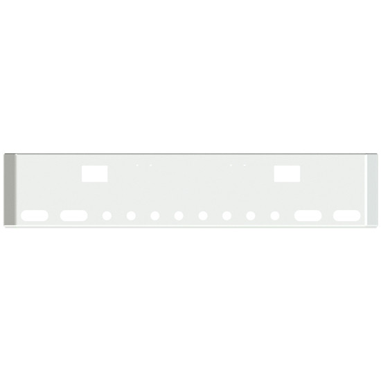 22 Inch Chrome Texas Mitered End Bumper With Hook Holes, 4 Oval And 8 - 2 Inch Round For Freightliner Classic 2000-2002