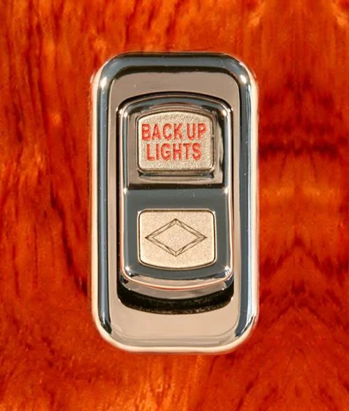 Back Up Lights-Illuminated Chrome Actuator Button for Electric Rocker Switch