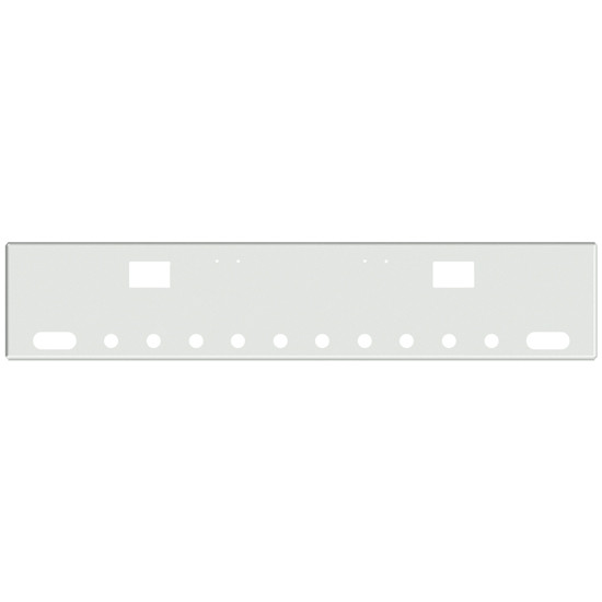 22 Inch Chrome Texas Boxed End Bumper With Holes For Hooks, 2 Oval And 10 Round 2 Inch Lights For Freightliner Classic 2000-2002
