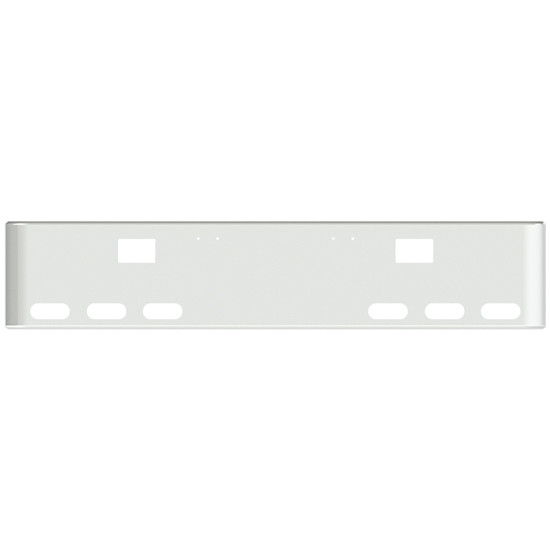 22 Inch Chrome Rolled End American Eagle Bumper With Hook Holes , 6 Oval Light Holes For Freightliner Classic 2000-2002