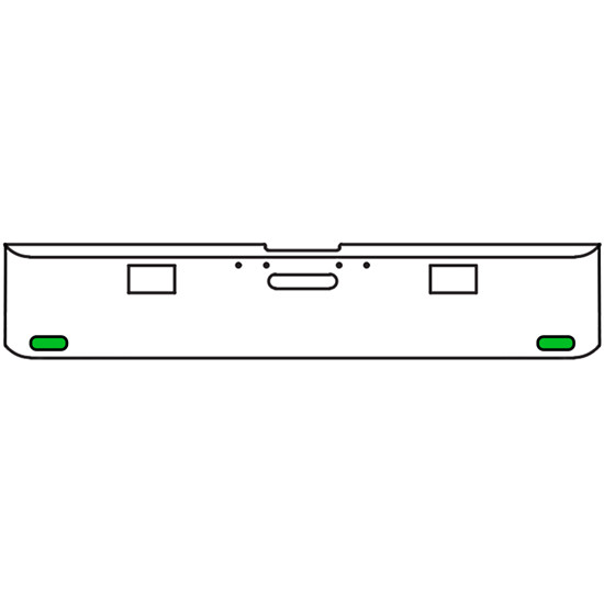 18 Inch 7 Gauge Chrome-Plated Steel Chrome Texas Square Bumper Kit With 2 Oval Amber Marker Light Amber To Green For Freightliner Fl120/Fl132 2000-2002
