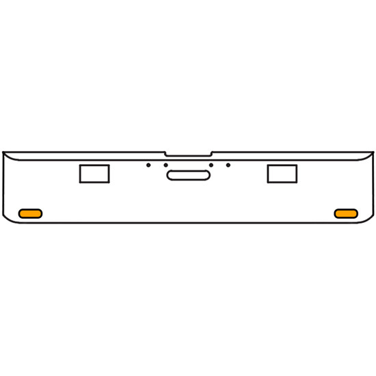 18 Inch 7 Gauge Chrome-Plated Steel Chrome Texas Square Bumper Kit With 2 Oval Clearance Light Amber/Amber For Freightliner Fl120/Fl132 2000-2002