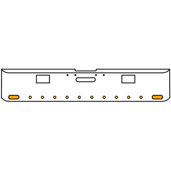 18 Inch 7 Gauge Chrome-Plated Steel Chrome Texas Square Bumper Kit With 2 Oval Clearance Light Amber/Amber For Freightliner Fl120/Fl132 2000-2002