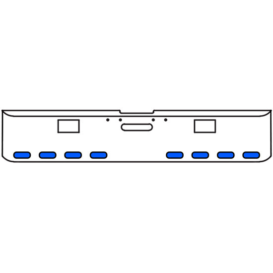 18 Inch 7 Gauge Chrome-Plated Steel Chrome Texas Square Bumper Kit With 8 Oval Dual Function Auxiliary Light Amber To Blue For Freightliner Fl120/Fl132 2000-2002
