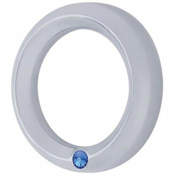 Chrome Plastic Signature Series Small Gauge Bezel - Blue Jewel  For Peterbilt