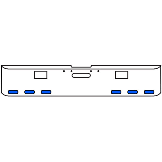 18 Inch 7 Gauge Chrome-Plated Steel Chrome Texas Square Bumper Kit With 6 Oval Dual Function Auxiliary Light Amber To Blue For Freightliner Fl120/Fl132 2000-2002