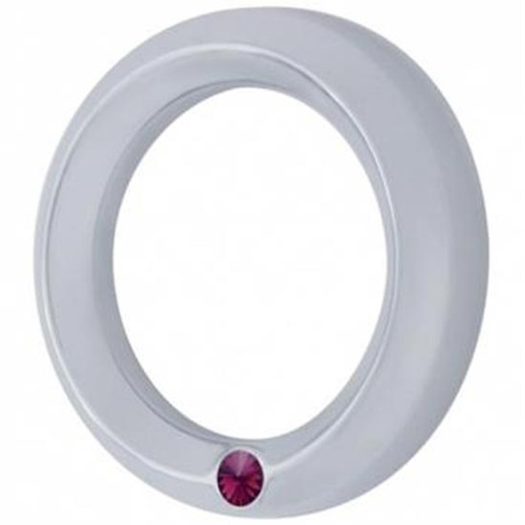 Chrome Plastic Signature Series Small Gauge Bezel - Purple Jewel  For Peterbilt