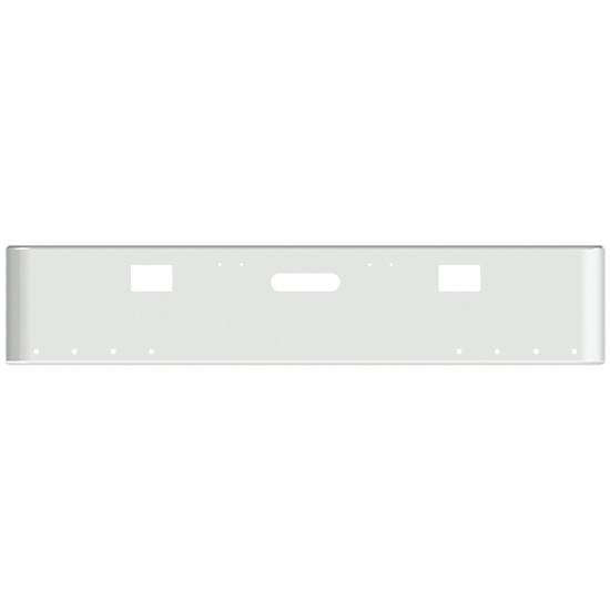 20 Inch Chrome-Plated Steel Rolled End Texas Bumper Kit With Center Tow, Outer Hook Holes, Mounting Holes, And 8 Round 3/4 Inch Light Holes For Freightliner