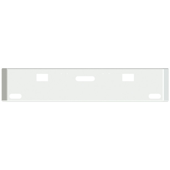 22 Inch Chrome Texas Mitered End Bumper With Holes For Mounting, Hooks, Tow And 2 Oval Lights For Freightliner Classic 2000-2002