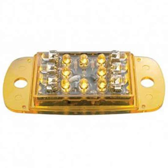 14 LED Rectangular Clearance Marker Light W/ Amber LED & Amber Lens