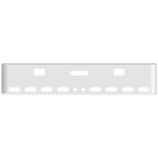 18 Inch Chrome Rolled End American Eagle Bumper With Holes For Mounting, Hooks, Tow, 8 Oval And 2 - 2 Inch Round Lights For Freightliner Classic 2000-2002