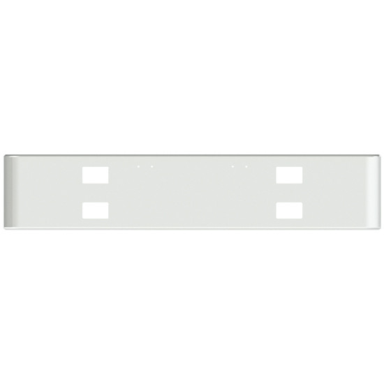 18 Inch Chrome Texas Rolled End Bumper With Holes For Mounting, Hooks And Fog Lights For Freightliner Classic 2000-2002
