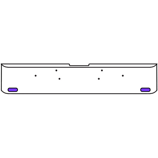 18 Inch 7-Gauge Chrome Plated Steel Texas Square Bumper Kit With Amber And Purple/Clear Lens With Bezels For Freightliner Classic 2002-2007