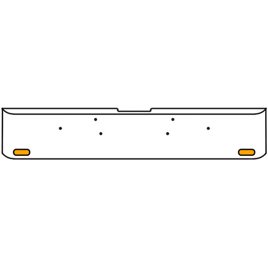 18 Inch 7-Gauge Chrome Plated Steel Texas Square Bumper Kit With Amber/Amber Lens With Bezels For Freightliner Classic 2002-2007