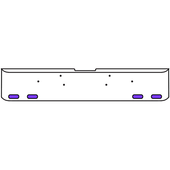 18 Inch 7-Gauge Chrome Plated Steel Texas Square Bumper Kit With Amber And Purple/Clear Lens With Bezels For Freightliner Classic 2002-2007