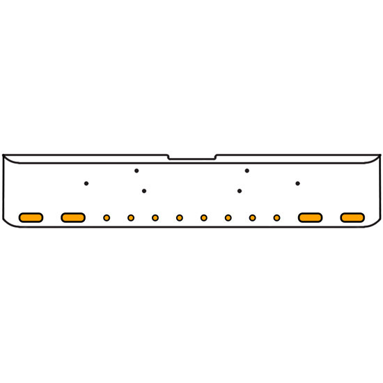 18 Inch 7-Gauge Chrome Plated Steel Texas Square Bumper Kit With Amber/Clear Lens With Bezels And Visors For Freightliner Classic 2002-2007