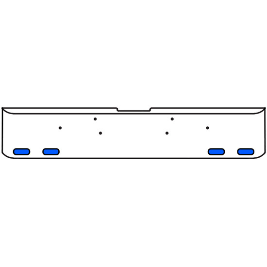 18 Inch 7-Gauge Chrome Plated Steel Texas Square Bumper Kit With Amber To Blue Aux Lights With Bezels For Freightliner Classic 2002-2007