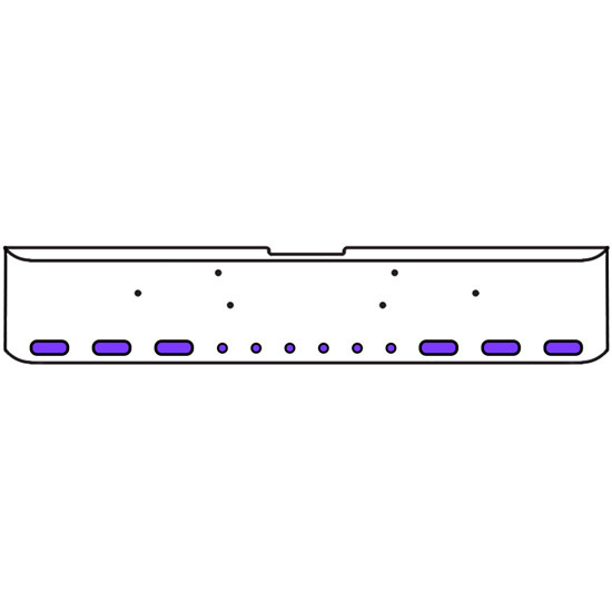 18 Inch 7-Gauge Chrome Plated Steel Texas Square Bumper Kit With Amber And Purple/Clear Lens With Bezels For Freightliner Classic 2002-2007