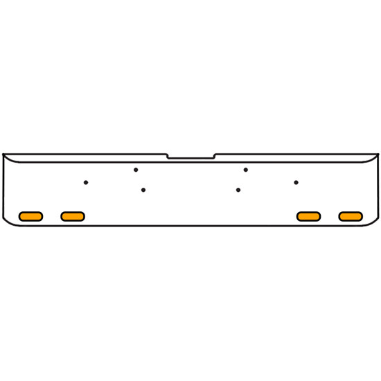 18 Inch 7-Gauge Chrome Plated Steel Texas Square Bumper Kit With Amber And White/Clear Lens With Bezels For Freightliner Classic 2002-2007