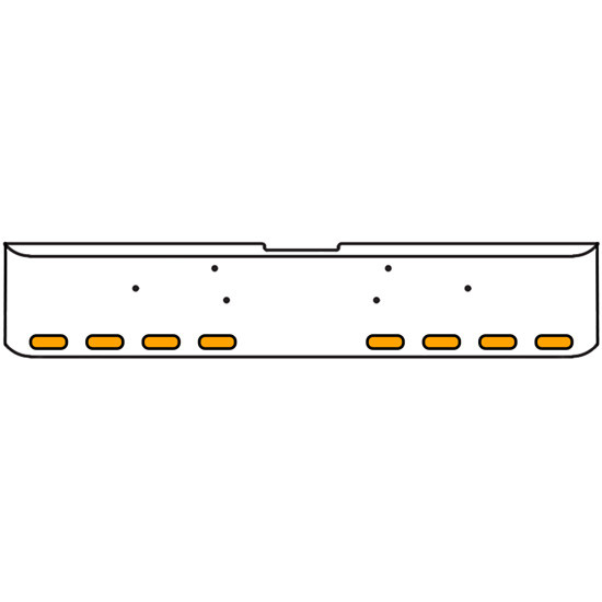 18 Inch 7-Gauge Chrome Plated Steel Texas Square Bumper Kit With Amber/Clear Lens With Bezels For Freightliner Classic 2002-2007