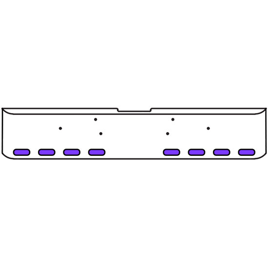 18 Inch 7-Gauge Chrome Plated Steel Texas Square Bumper Kit With Amber And Purple/Clear Lens With Bezels And Visors For Freightliner Classic 2002-2007