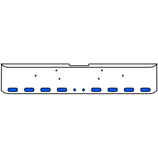 18 Inch 7-Gauge Chrome Plated Steel Texas Square Bumper Kit With Amber To Blue Aux Lights With Bezels And Visors For Freightliner Classic 2002-2007