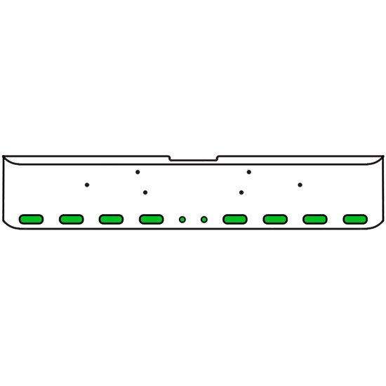 18 Inch 7-Gauge Chrome Plated Steel Texas Square Bumper Kit With Amber And Green/Clear Lens With Bezels For Freightliner Classic 2002-2007