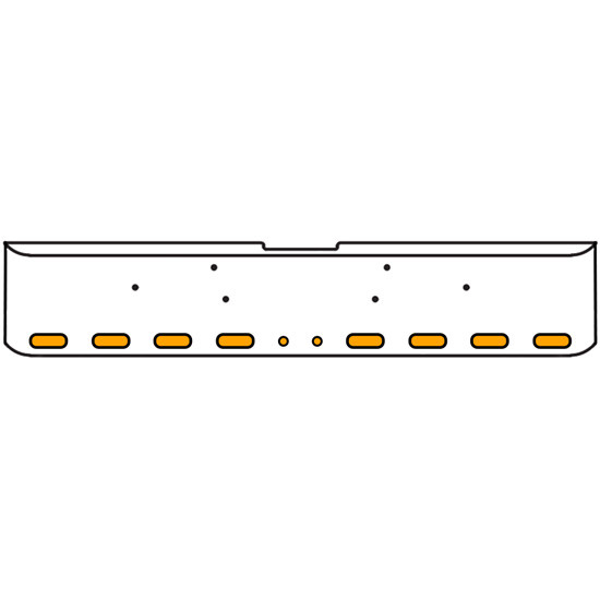 18 Inch 7-Gauge Chrome Plated Steel Texas Square Bumper Kit With Amber/Amber Lens With Bezels And Visors For Freightliner Classic 2002-2007