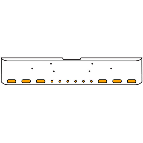 18 Inch 7-Gauge Chrome Plated Steel Texas Square Bumper Kit With Amber And White/Clear Lens With Bezels For Freightliner Classic 2002-2007