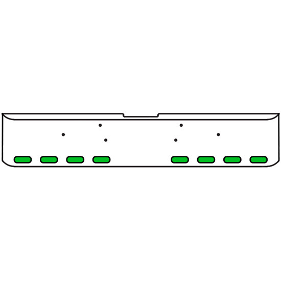 22 Inch 10-Gauge Chrome Plated Steel Texas Square Bumper Kit With Amber And Green/Clear Lens With Bezels For Freightliner Classic 2002-2007