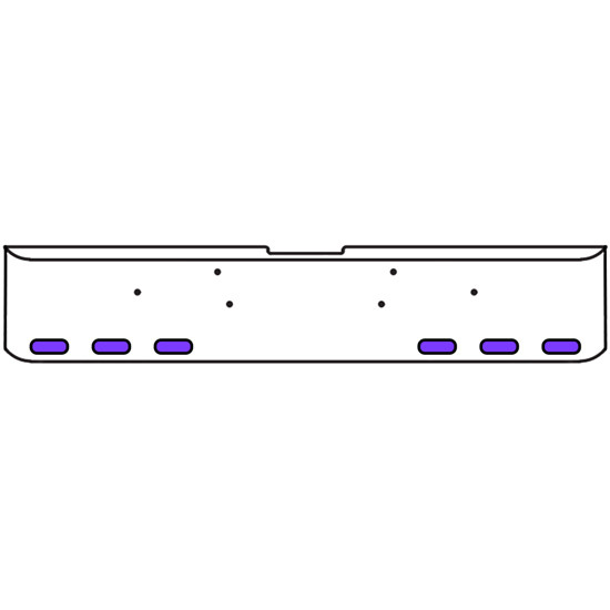 22 Inch 10-Gauge Chrome Plated Steel Texas Square Bumper Kit With Amber And Purple/Clear Lens With Bezels For Freightliner Classic 2002-2007