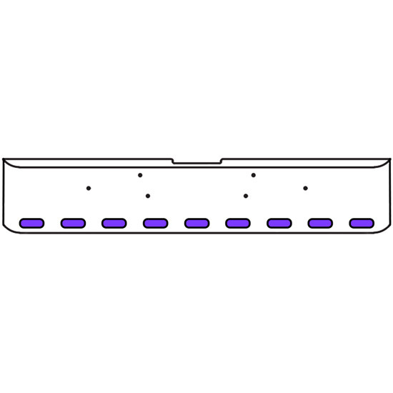 22 Inch 10-Gauge Chrome Plated Steel Texas Square Bumper Kit With Amber And Purple/Clear Lens With Bezels For Freightliner Classic 2002-2007