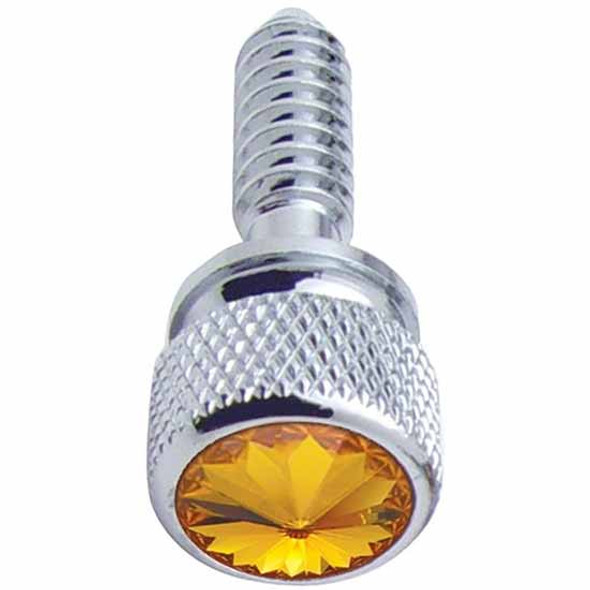 Chrome Plated Dash Screws W/ Amber Gem For Peterbilt 330, 335, 357. 378