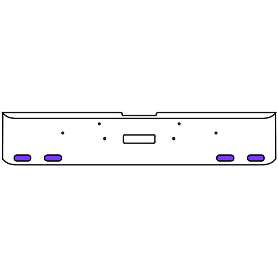 18 Inch 7-Gauge Chrome Plated Steel Texas Square Bumper Kit With Amber And Purple/Clear Lens With Bezels For Freightliner Classic 2002-2007