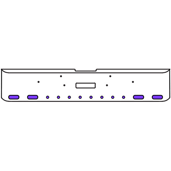 18 Inch 7-Gauge Chrome Plated Steel Texas Square Bumper Kit With Amber And Purple/Clear Lens With Bezels And Visors For Freightliner Classic 2002-2007