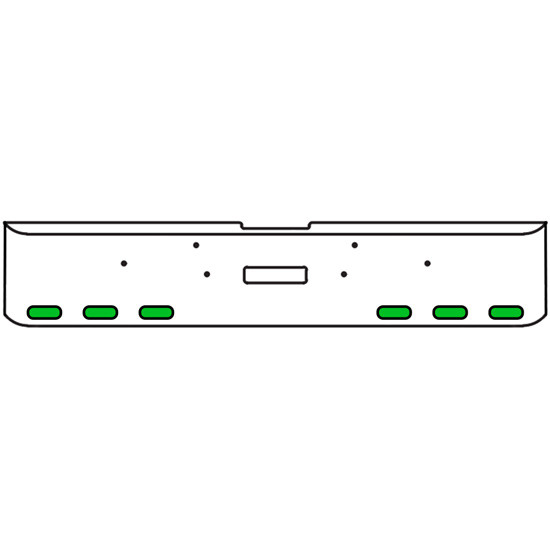 18 Inch 7-Gauge Chrome Plated Steel Texas Square Bumper Kit With Amber And Green/Clear Lens With Bezels For Freightliner Classic 2002-2007