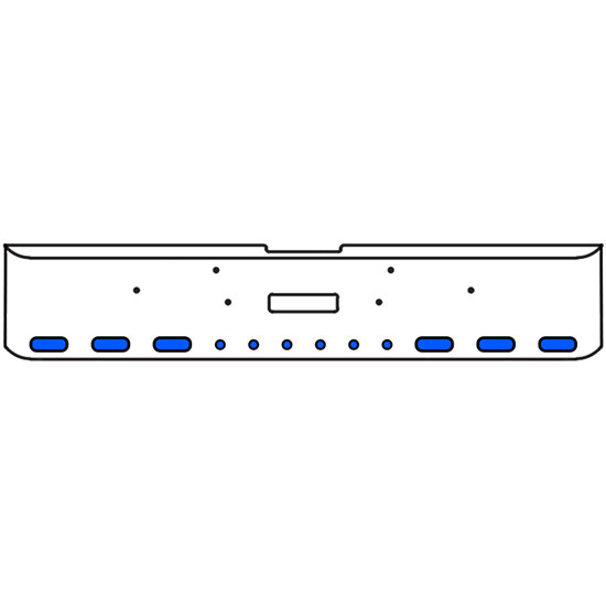 18 Inch 7-Gauge Chrome Plated Steel Texas Square Bumper Kit With Amber To Blue Aux Lights With Bezels And Visors For Freightliner Classic 2002-2007