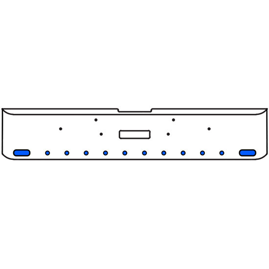 18 Inch 7-Gauge Chrome Plated Steel Texas Square Bumper Kit With Amber To Blue Aux Lights With Bezels For Freightliner Classic 2002-2007