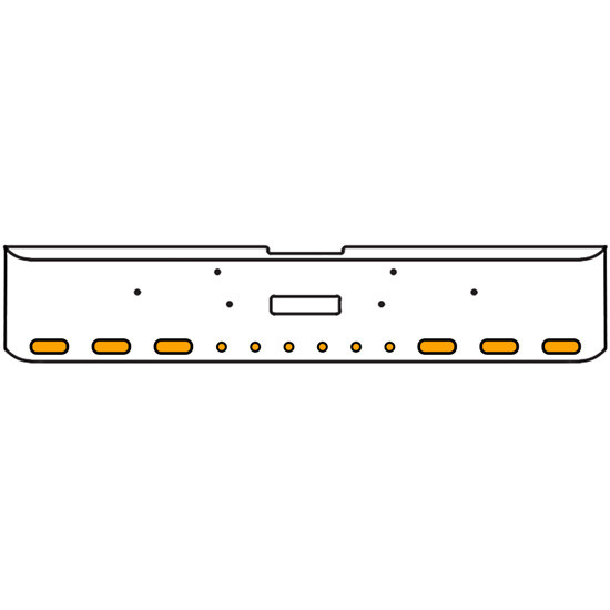 18 Inch 7-Gauge Chrome Plated Steel Texas Square Bumper Kit With Amber/Clear Lens With Bezels And Visors For Freightliner Classic 2002-2007