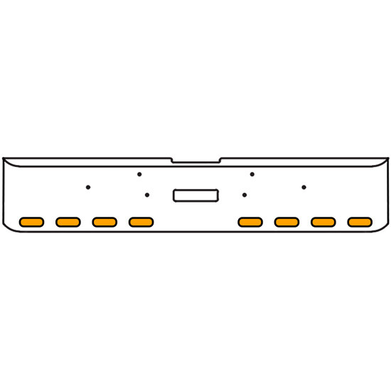 18 Inch 7-Gauge Chrome Plated Steel Texas Square Bumper Kit With Amber/Clear Lens With Bezels For Freightliner Classic 2002-2007