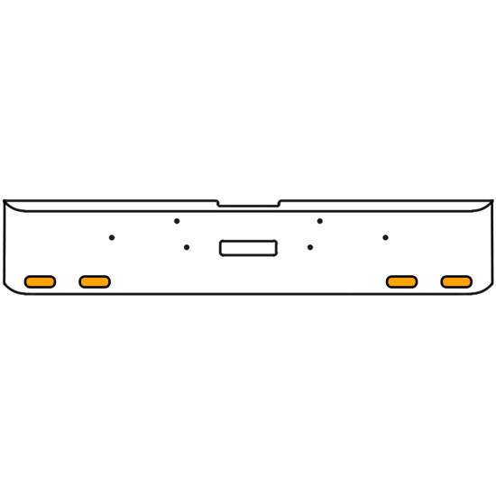 18 Inch 7-Gauge Chrome Plated Steel Texas Square Bumper Kit With Amber And White/Clear Lens With Bezels For Freightliner Classic 2002-2007