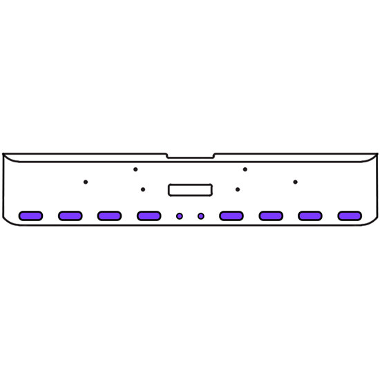 18 Inch 7-Gauge Chrome Plated Steel Texas Square Bumper Kit With Amber And Purple/Clear Lens With Bezels And Visors For Freightliner Classic 2002-2007
