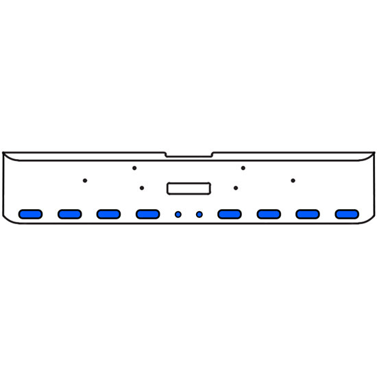 18 Inch 7-Gauge Chrome Plated Steel Texas Square Bumper Kit With Amber To Blue Aux Lights With Bezels For Freightliner Classic 2002-2007