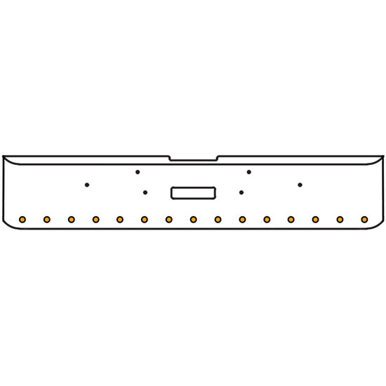 18 Inch 7-Gauge Chrome Plated Steel Texas Square Bumper Kit With Amber/Clear Lens With Bezels And Visors For Freightliner Classic 2002-2007