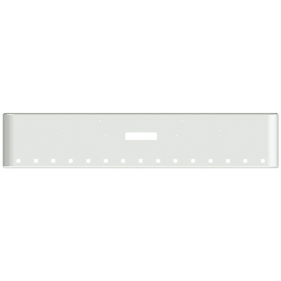 18 Inch Chrome Steel Texas Square Rolled End Bumper With Mounting And Tow/Hitch Holes 15 M3 Or P3 Light Holes For Freightliner Fld Classic, 1200 Series 2002-2007