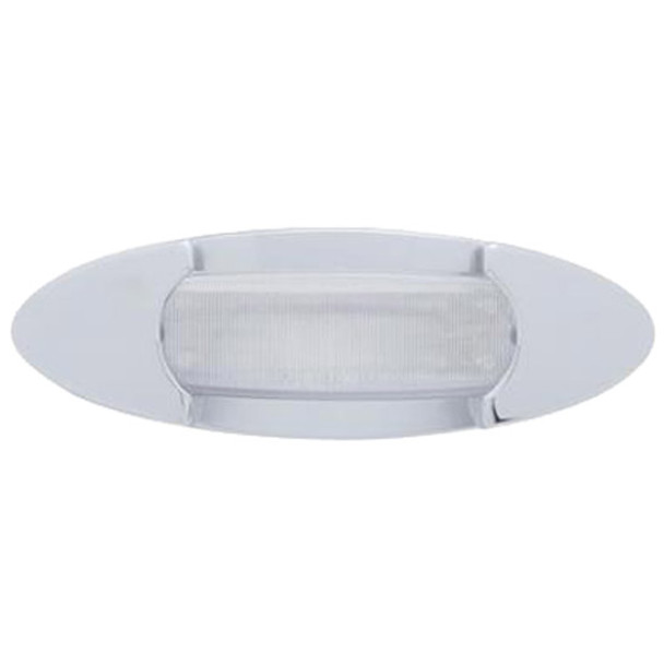 12 LED Marker Light W/ Chrome Maverick Bezel - Red LED/ Clear Lens