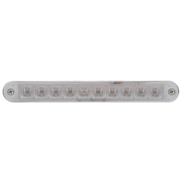 10 LED 6 1/2 Inch Turn Signal Light Bar W/ Bezel - Amber LED/ Clear Lens